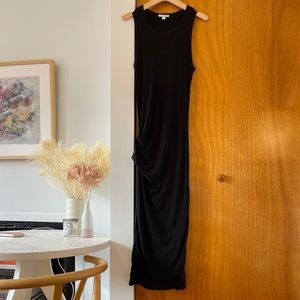 JAMES PERSE Black Ruched Midi Tank Dress